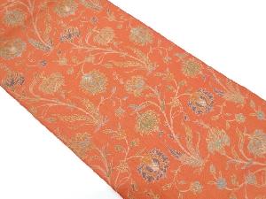 リサイクル　花更紗模様織り出し全通袋帯